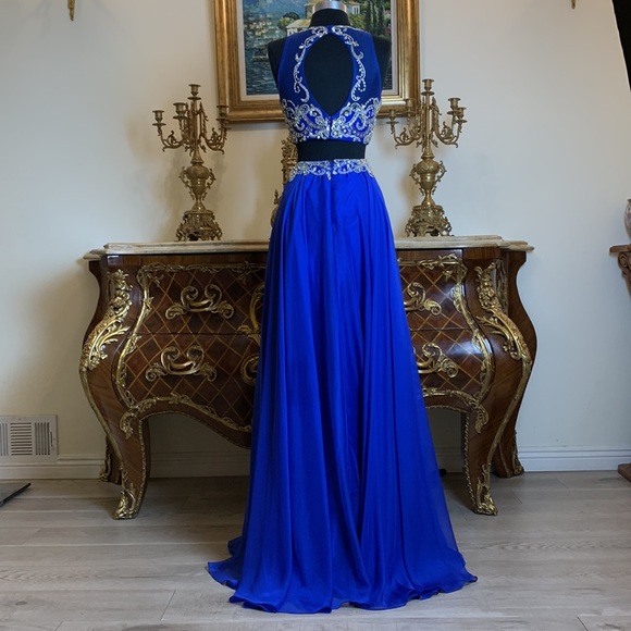 Meier Collection two piece rhinestone formal pageant prom dress - Picture 4 of 6